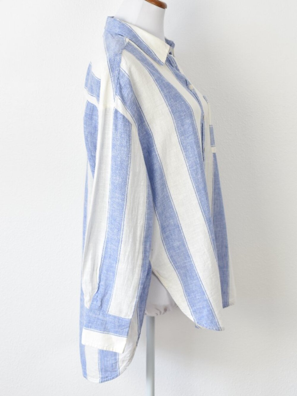 Maeve Anthropologie Bennet Linen Button Front Stripe Top - S - Picture 8 of 10